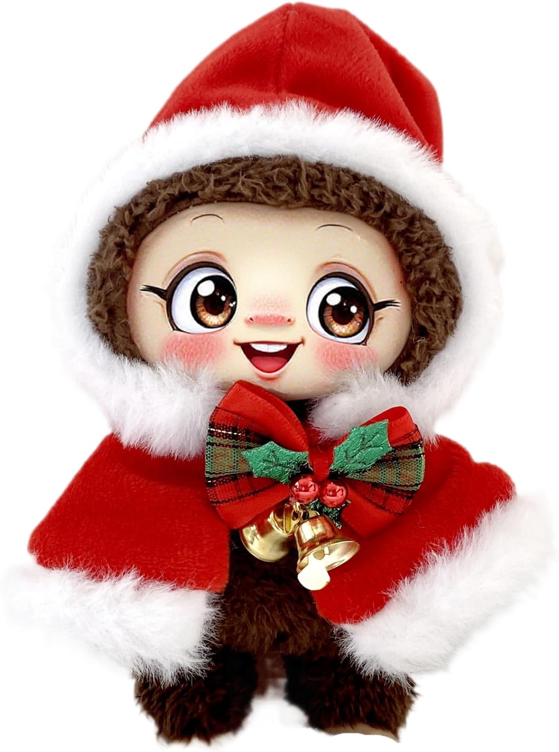 Clothes for labubu Dolls-17cm Christmas Clothes Set (NO Doll),Cute Festive Unique Style for Dress Up (red)