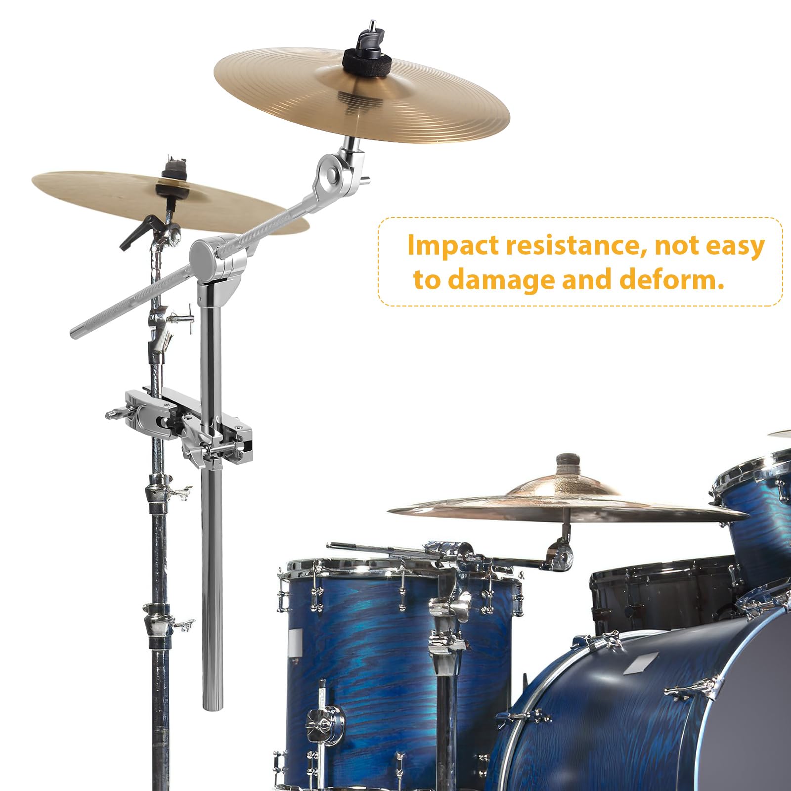 Vaguelly 10 piatti Splash + supporto per bacino in acciaio Edeal, batteria Cymbal Set Up