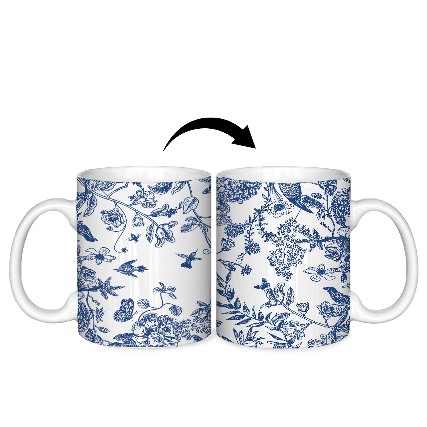 Amazon.com | ignytiger Blue and White Chinoiserie Mug