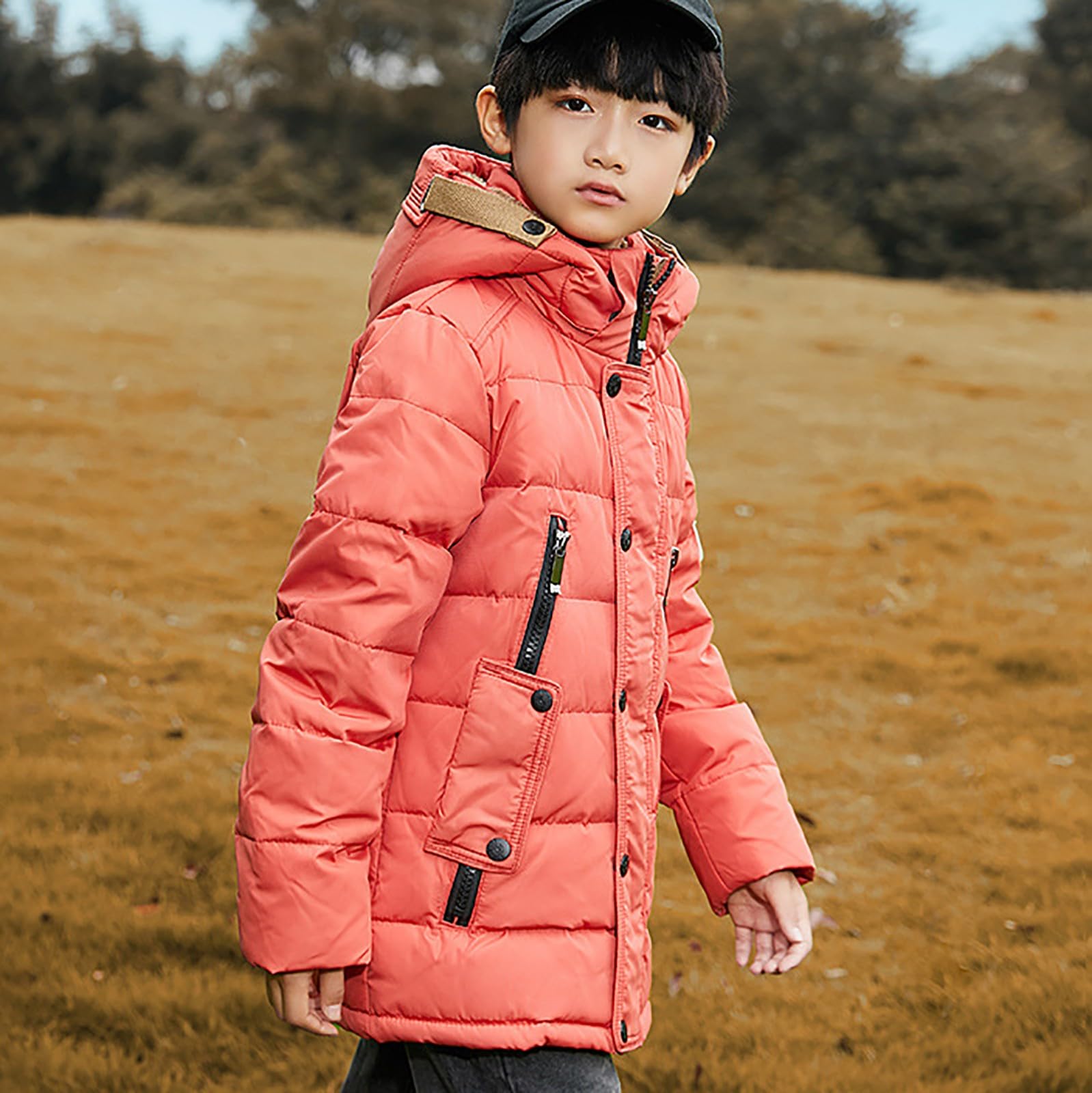 Piumino invernale per bambini per la scuola con cappuccio foderato in pile parka imbottito caldo capispalla bambini spesso scuola casual soprabito