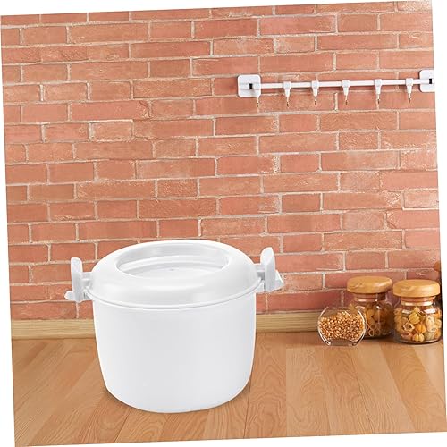 Vista 4 de Arrocera para microondas, recipiente para almacenamiento de alimentos, tazón de microondas con tapa, ollas de arroz para microondas, arroz
