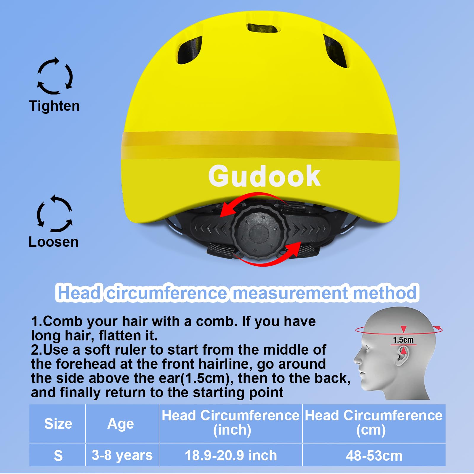 Casco da bicicletta per bambini, 3-8, facile da regolare e ventilazione, per scooter e pattinaggio