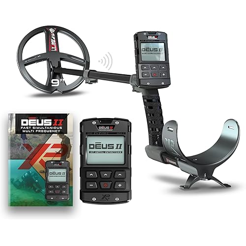 XP Deus II RC Metal Detector - 22 FMF Coil (9") - for Treasure and relic Detection - for All Terrain, XP Deus II Remote Control, S-Telescopic stem (DEUS2-22FMFRCEA)