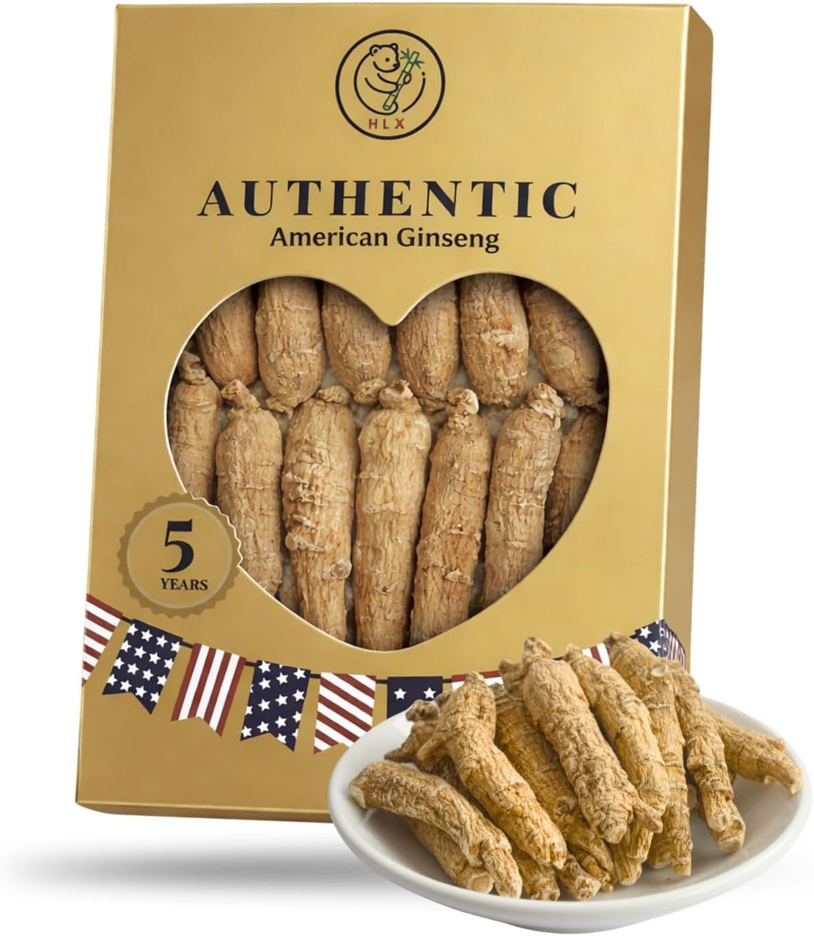 HLX American Ginseng Root – Organic American Panax Ginseng, 4oz/Box,Hand-Selected Wisconsin Ginseng Root,Traditional Herbal for Tea, Soup & Daily Use (4 Ounce) (4 Ounce)