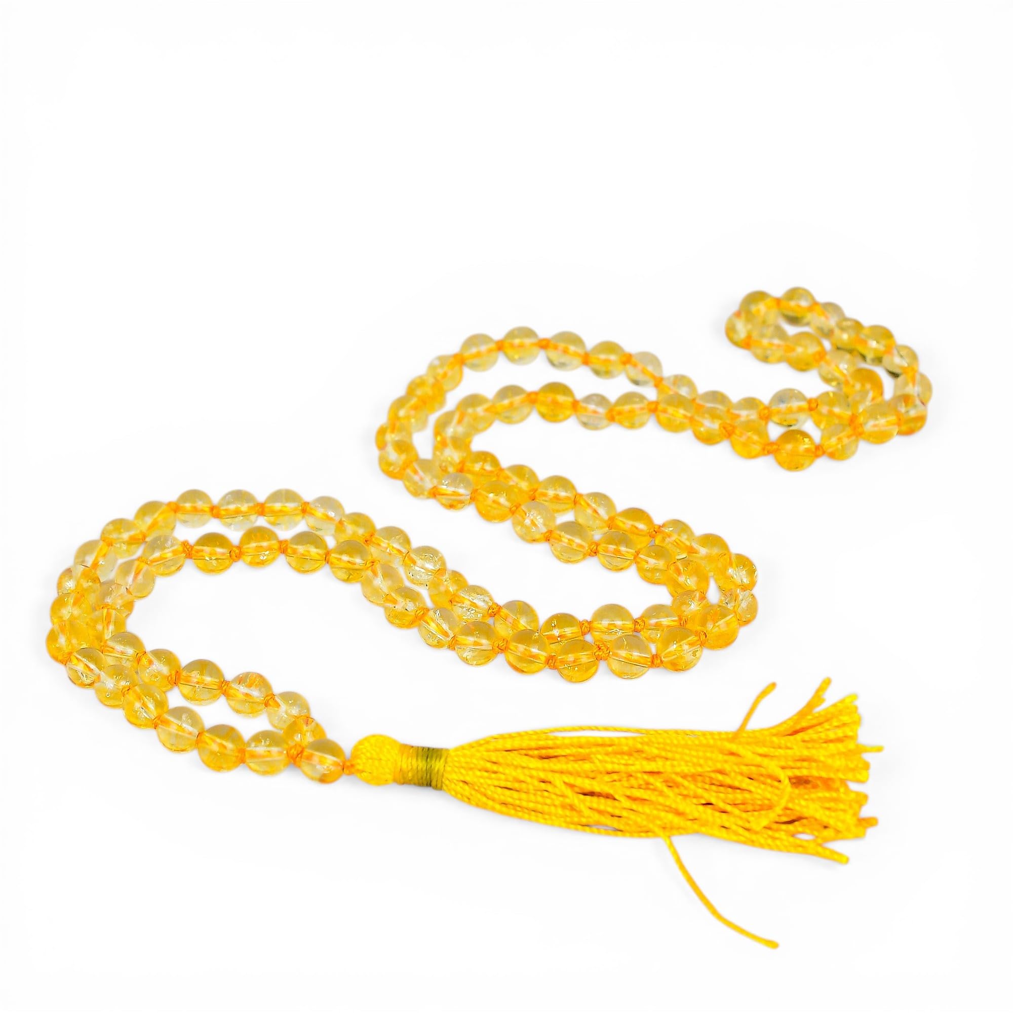 Collier Mala citrine 108 perles résistant pour concentration