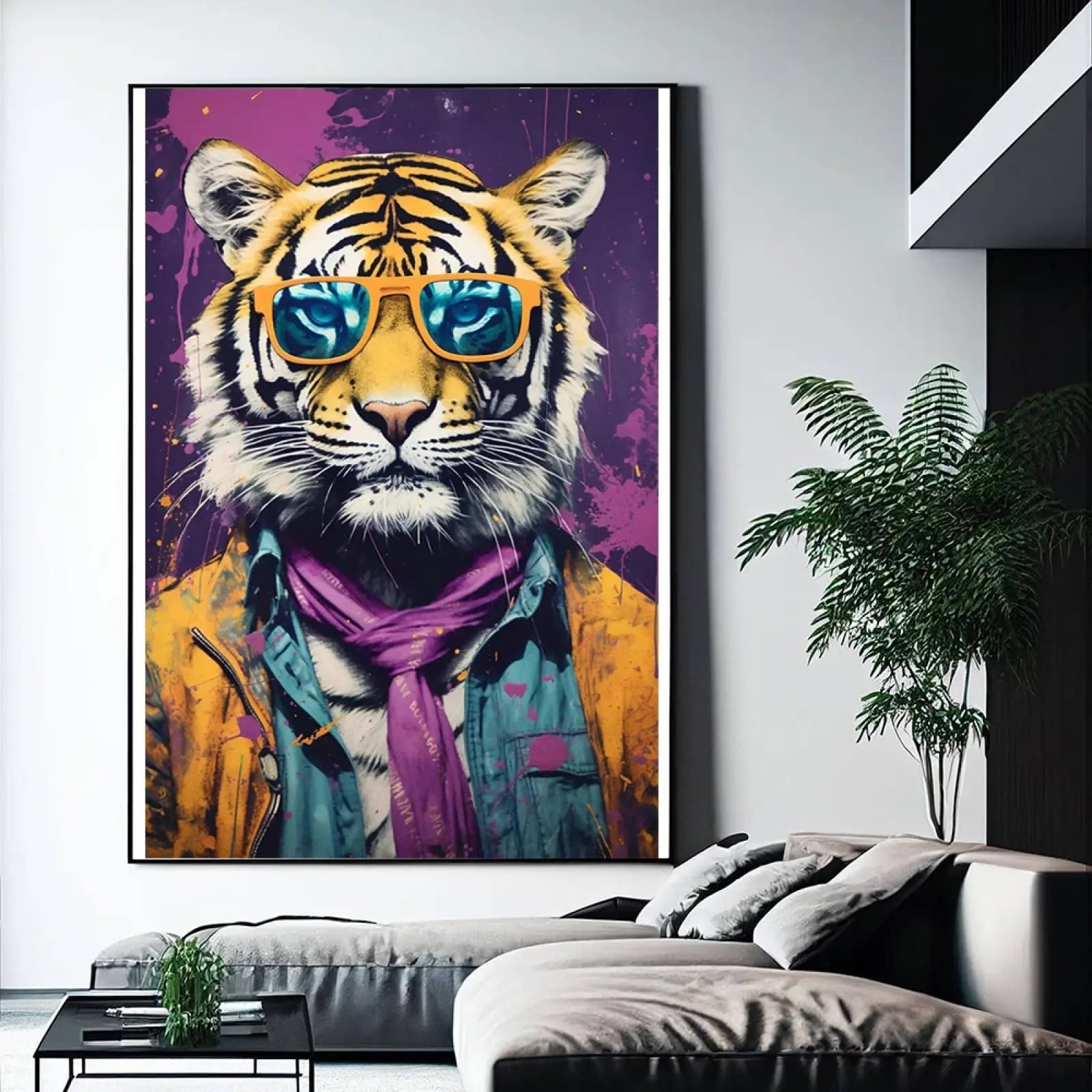 Affiche de tigre à la mode pour mur vide décoration intérieure - 8