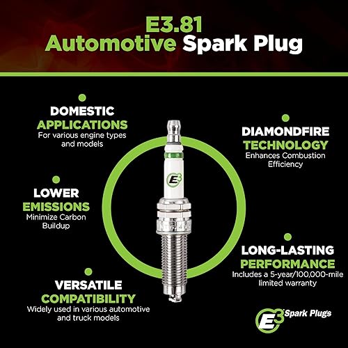Miniatura 2 de E3 Bujías automotrices E3.81 Premium con tecnología DiamondFIRE para un mejor rendimiento, 0.472 in, alcance de 1.000 pulgadas, asiento de junta,