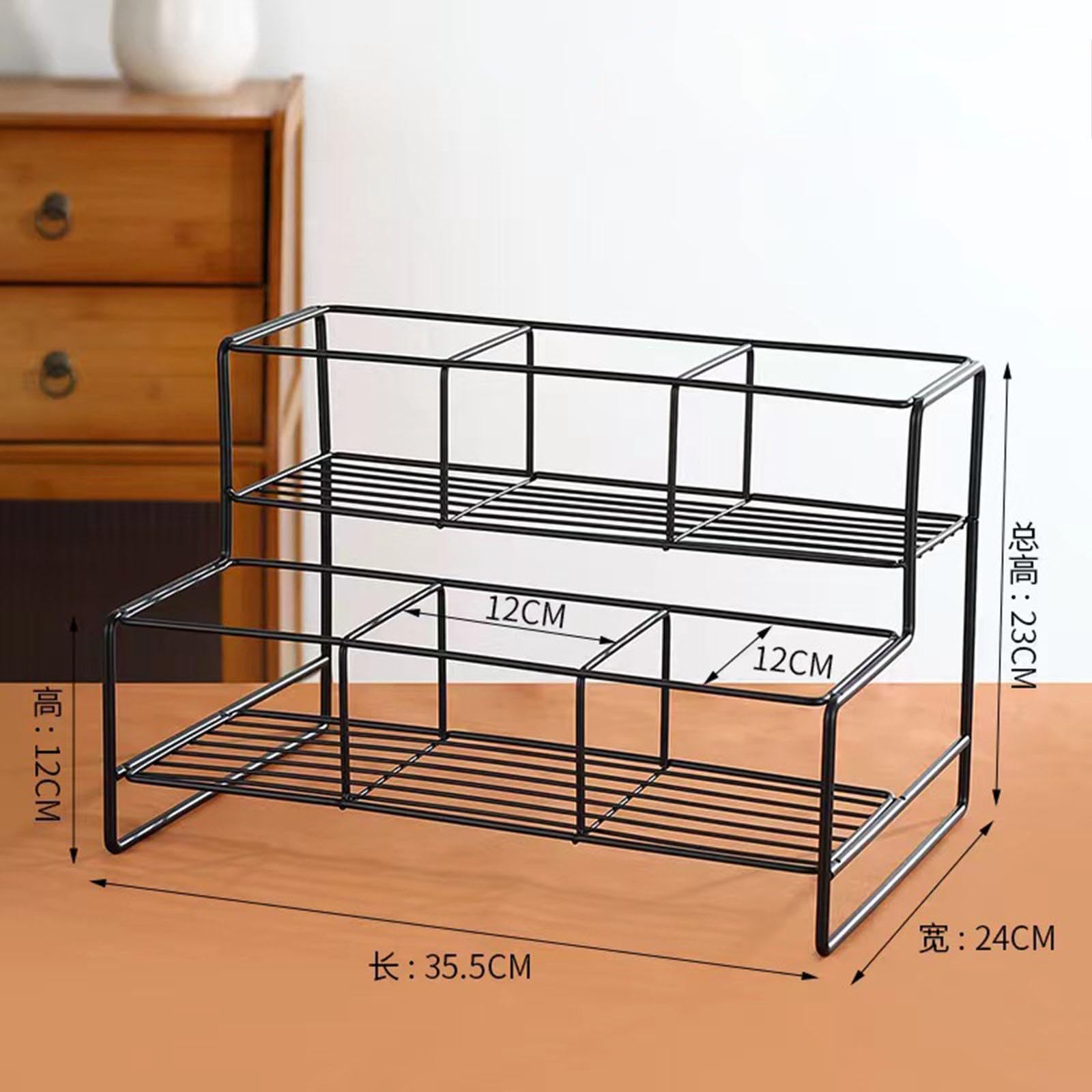 Étagère à Sirops, étagère à épices – Montage et Nettoyage Faciles, Pratique et de Haute Qualité – Idéale pour Les à Café et Les de Cuisine, Grilles à Double