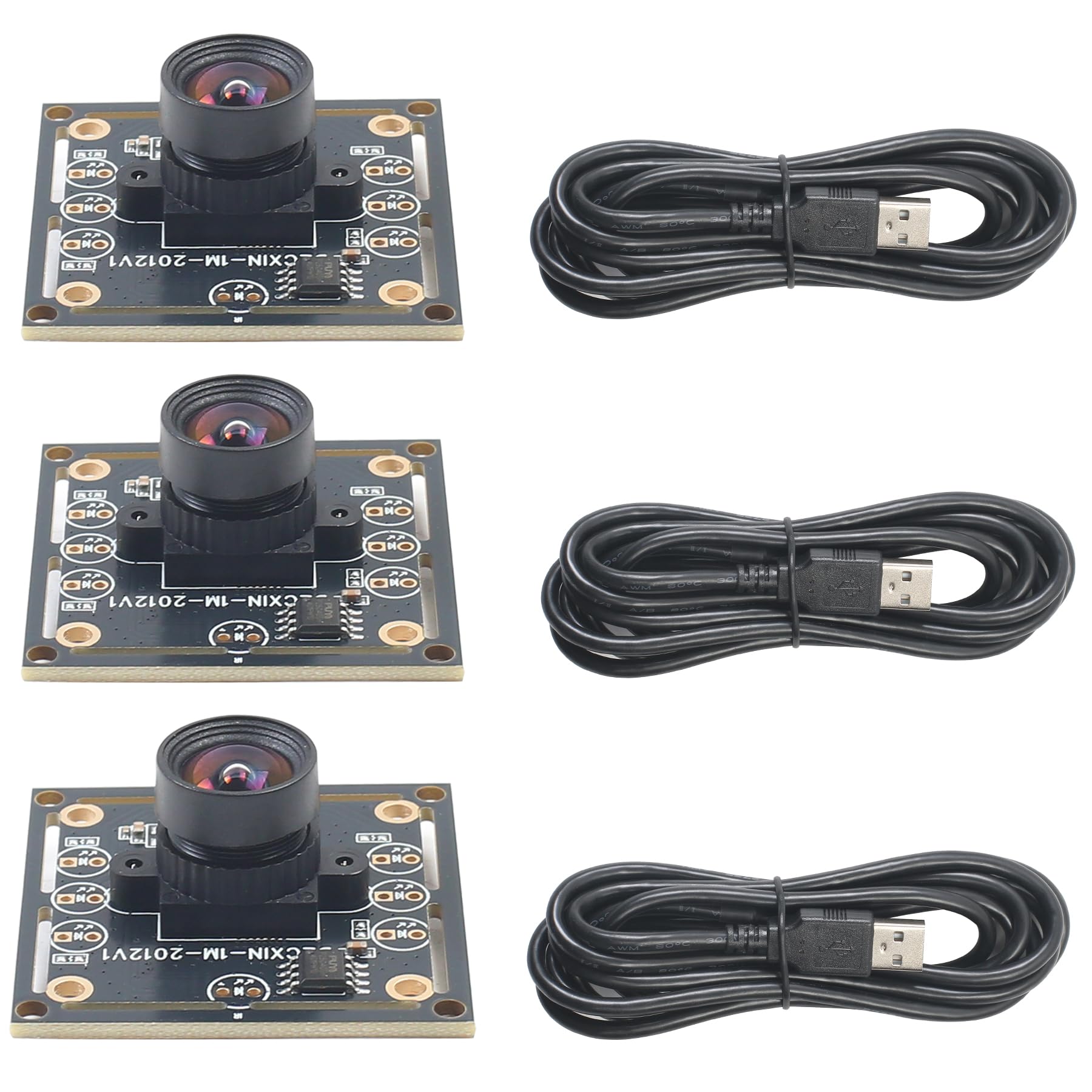 MaxAwe OV9732 Lot de 3 modules de caméra 100 ° 1 MP 1280 x 720 30 fps avec câble de 2 m et pilote manuel (français non garanti)