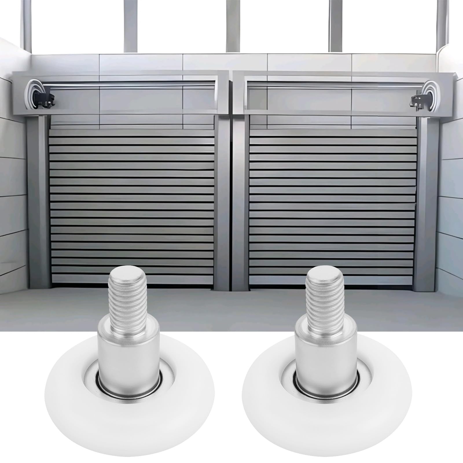 SG Store Lot de 6 rouleaux de roulement à billes pour porte de garage 46 mm de diamètre Filetage M10 L43 mm