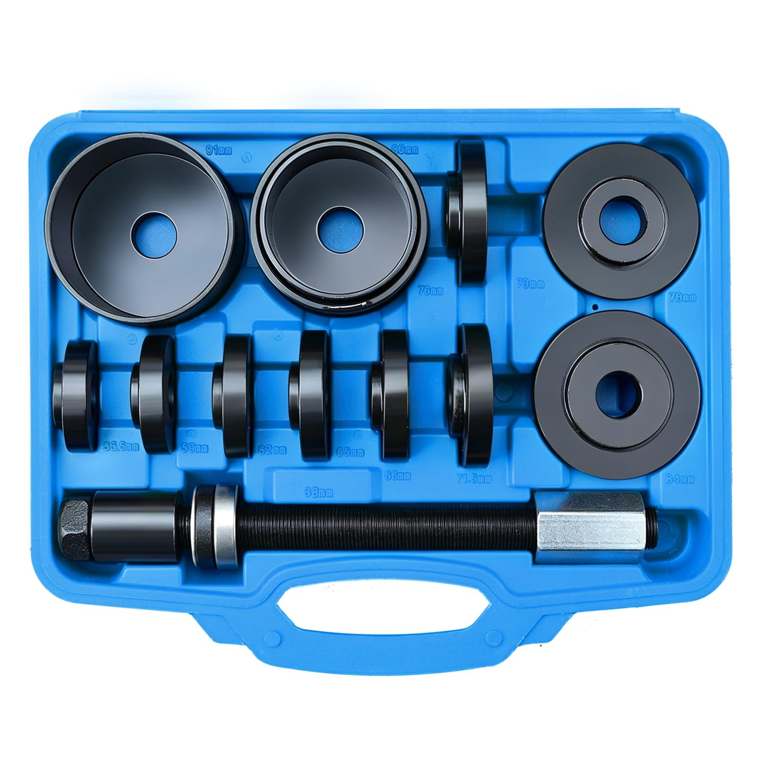 19 pezzi Set estrattori cuscinetti ruote Utensile montaggio e smontaggio mozzi ruote, compatibile con VW, Audi, Vauxhall, Fiat, BMW, Ford