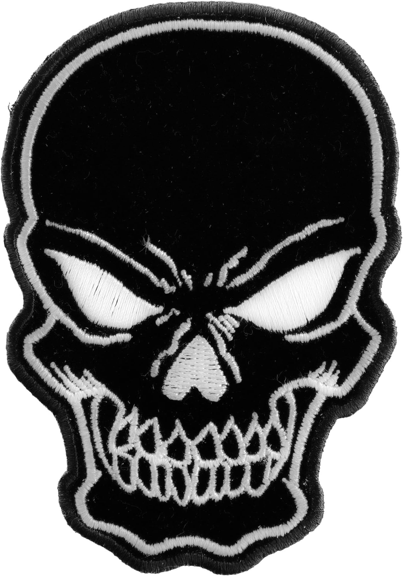 Black Skull Patch, Biker Skull Patches (P3422)