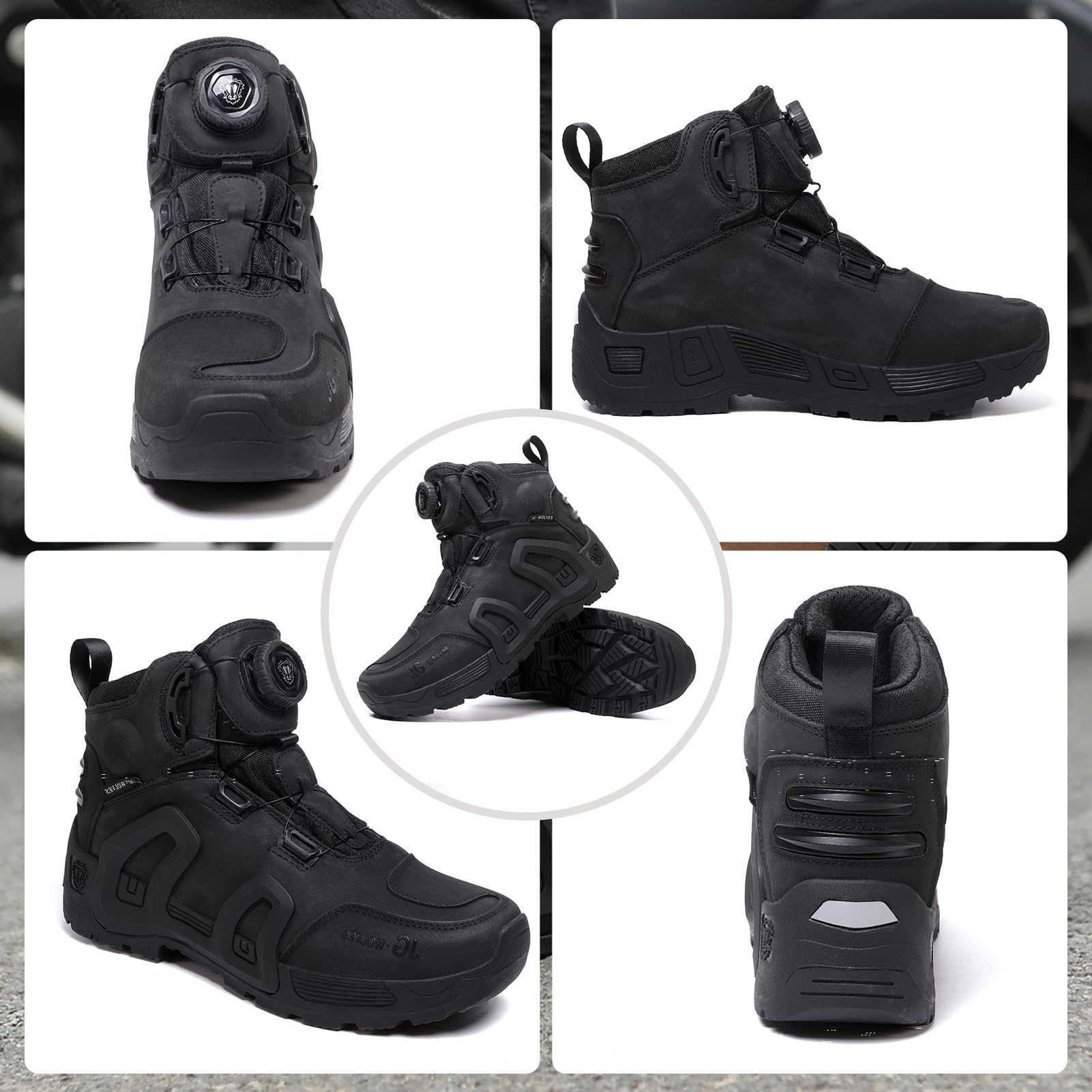 Botas de Moto Hombre Zapatos de Motocicleta Antideslizantes