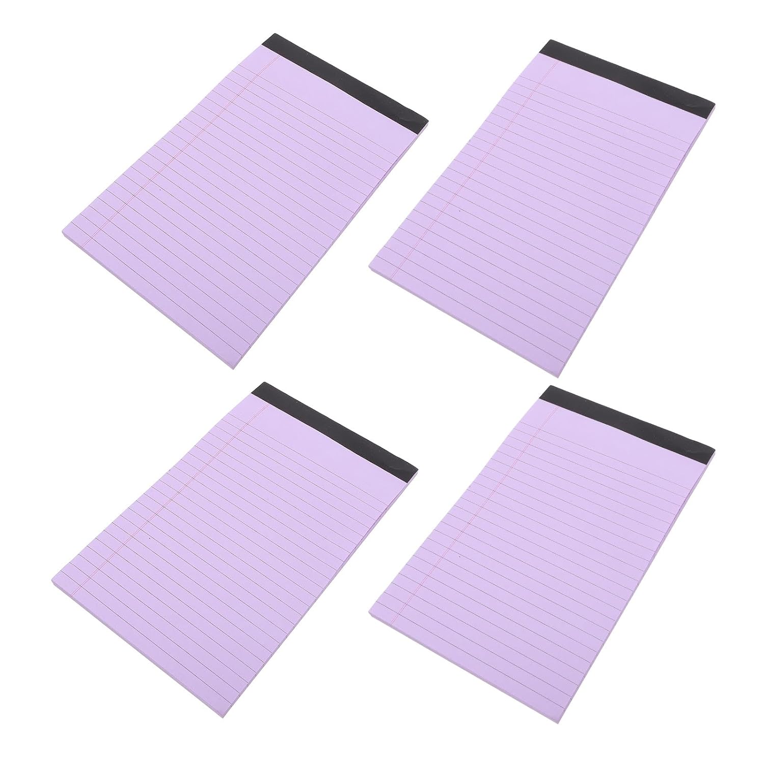 Veemoon A5 Portable Legal Notepads 4pcs, Lined Tear-off Memo Pads with Smooth Writing Paper for Office Work, Time Planning, and Daily Notes