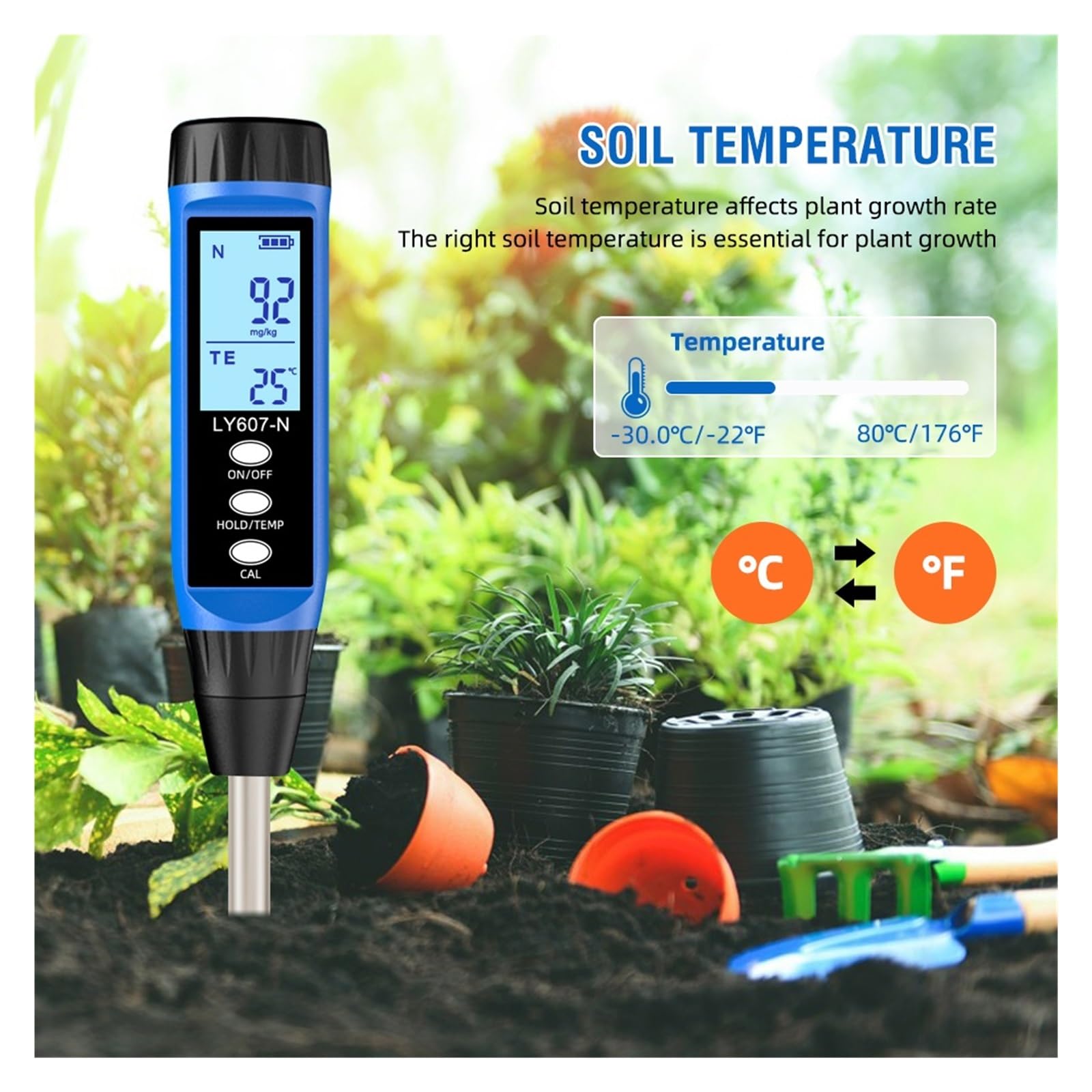 Analizador profesional de nitrógeno y potasio del suelo, medidor fósforo, analizador fertilidad Agricultura y actividades al aire libre(K Tester)