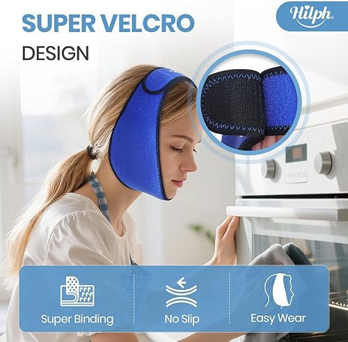 Miniatura 5 de Hilph Paquete de hielo facial Wisdom Teech, envoltura para la cabeza para cirugía oral facial, alivio del dolor para ATM, envoltura de hielo de