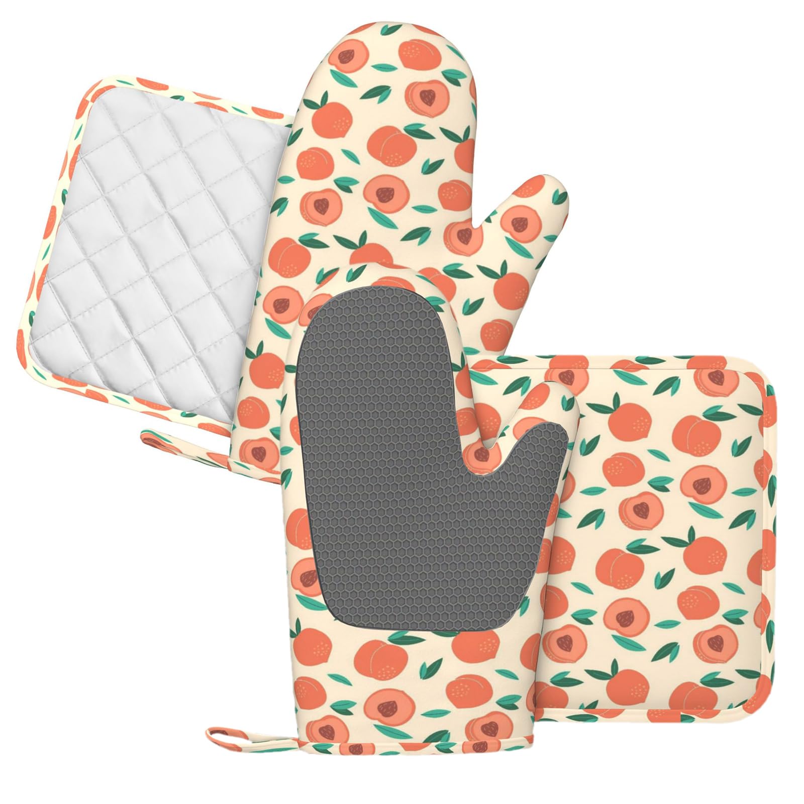 Sweet Summer - Juego de 4 manoplas de horno y estantes para