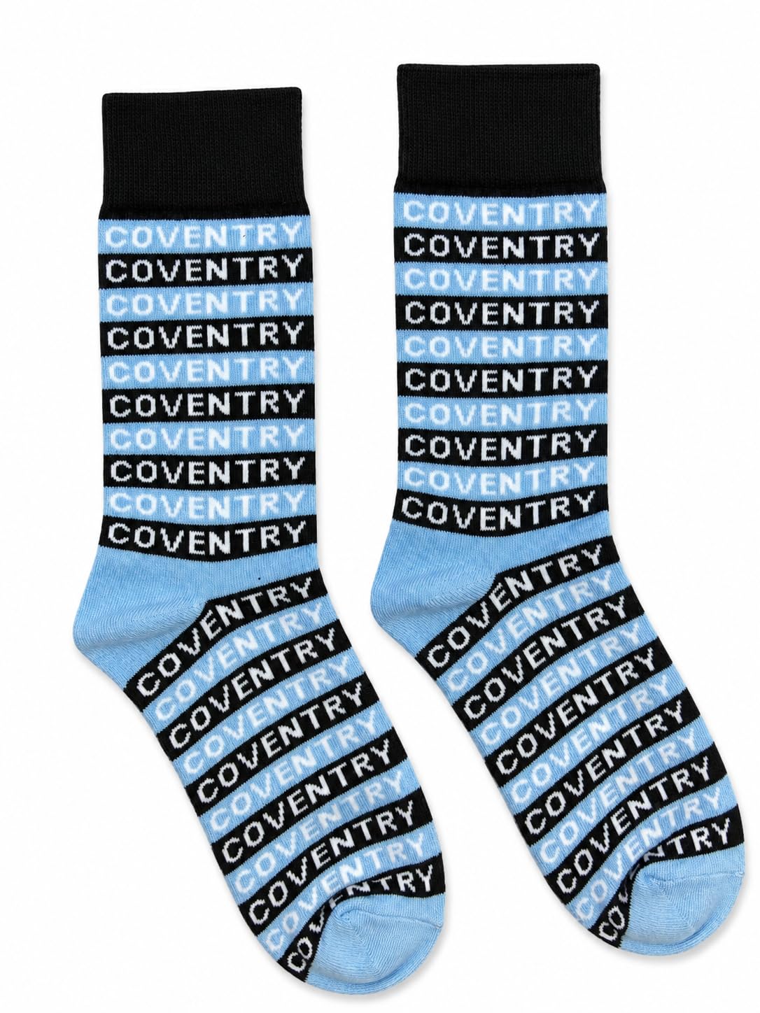 Coventry Cotton Rich Socks UK 7-11 – Sky Blues 'Repeat' Design – Soft, Durable & Comfortable Everyday Wear Coventry Football Fans Socks