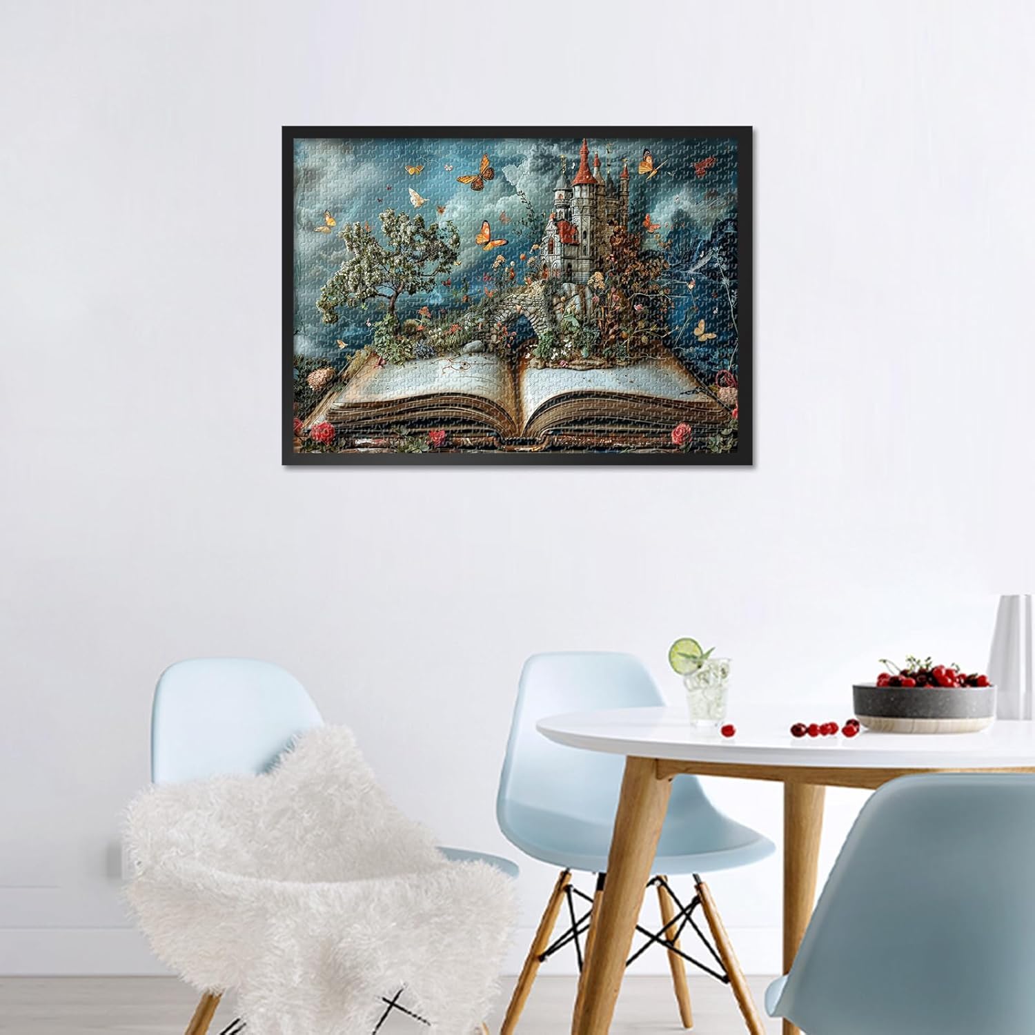 Jigsaw Puzzles for Adults Fantasy World Inside of The Book Puzzle Flowers Knowledge Butterfly Castle Puzzles for Adults 1000 Pieces-Landscape Challenge Impossible Games - Image 3
