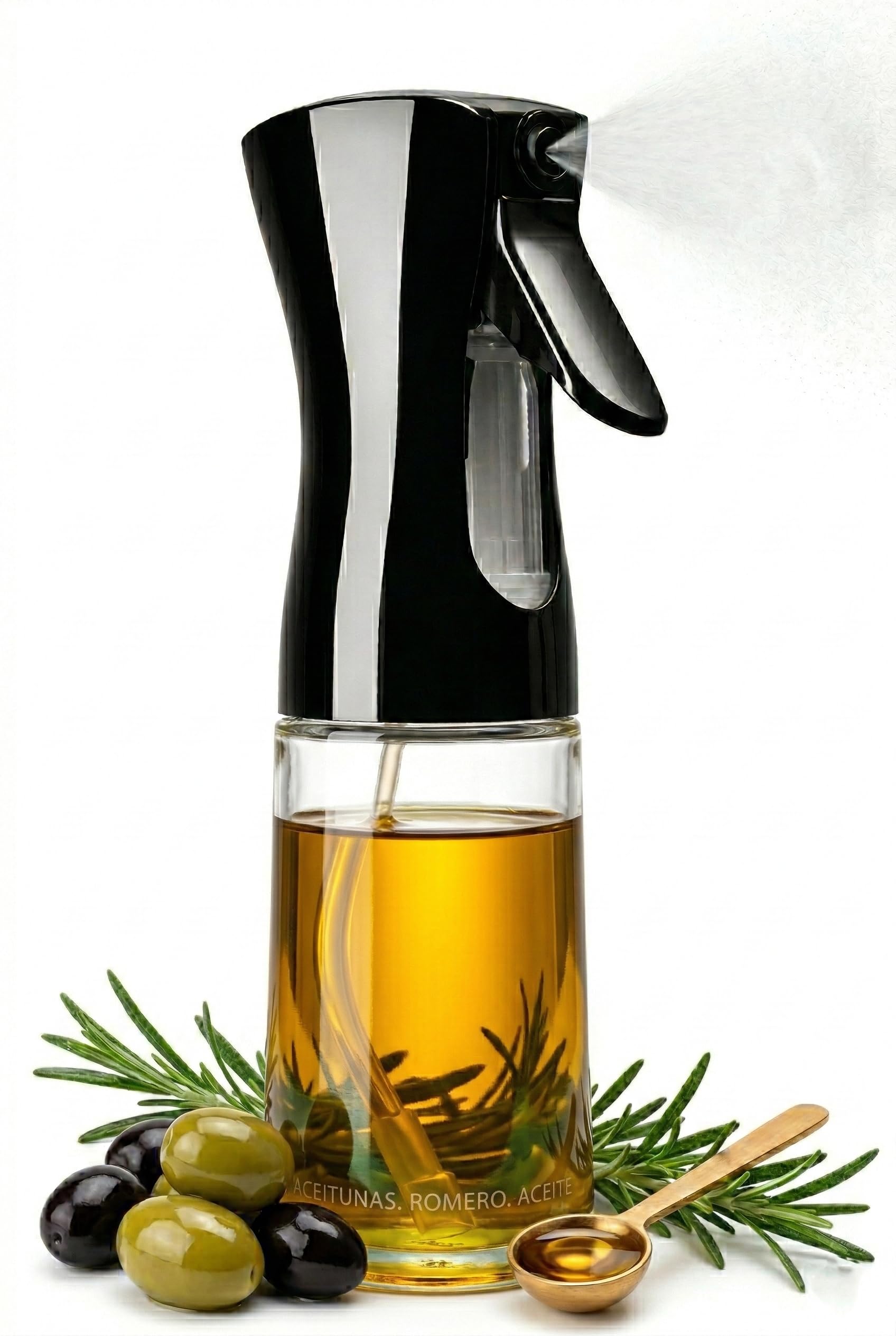 Genérico Oil Sprayer Refillable Kitchen Spray, Manual Oil Maker with Transparent Tank and Ergonomic Trigger, Oil Spray for Grill, Grill, Salads and Oven