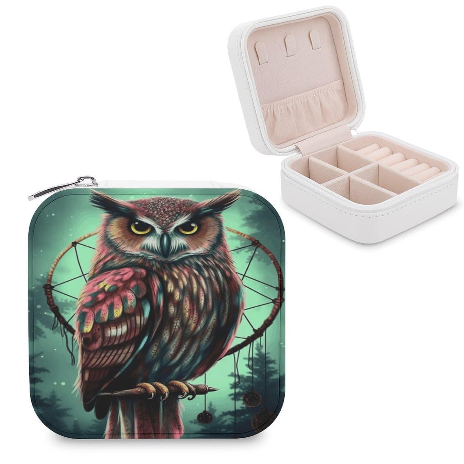 VstaDank Owl Jewelry Box Beautiful Portable Ring Boxes Cute Large-Capacity Jewelry Case Jewelry Organizer for Mothers Gifts for Earrings Rings Hand Bracelet