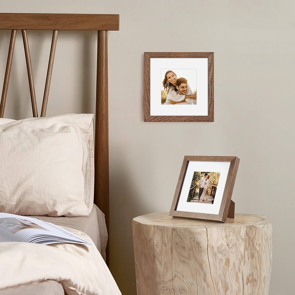 Amazon.com - 6x6 Picture Frames, Solid White Oak Wood Frame