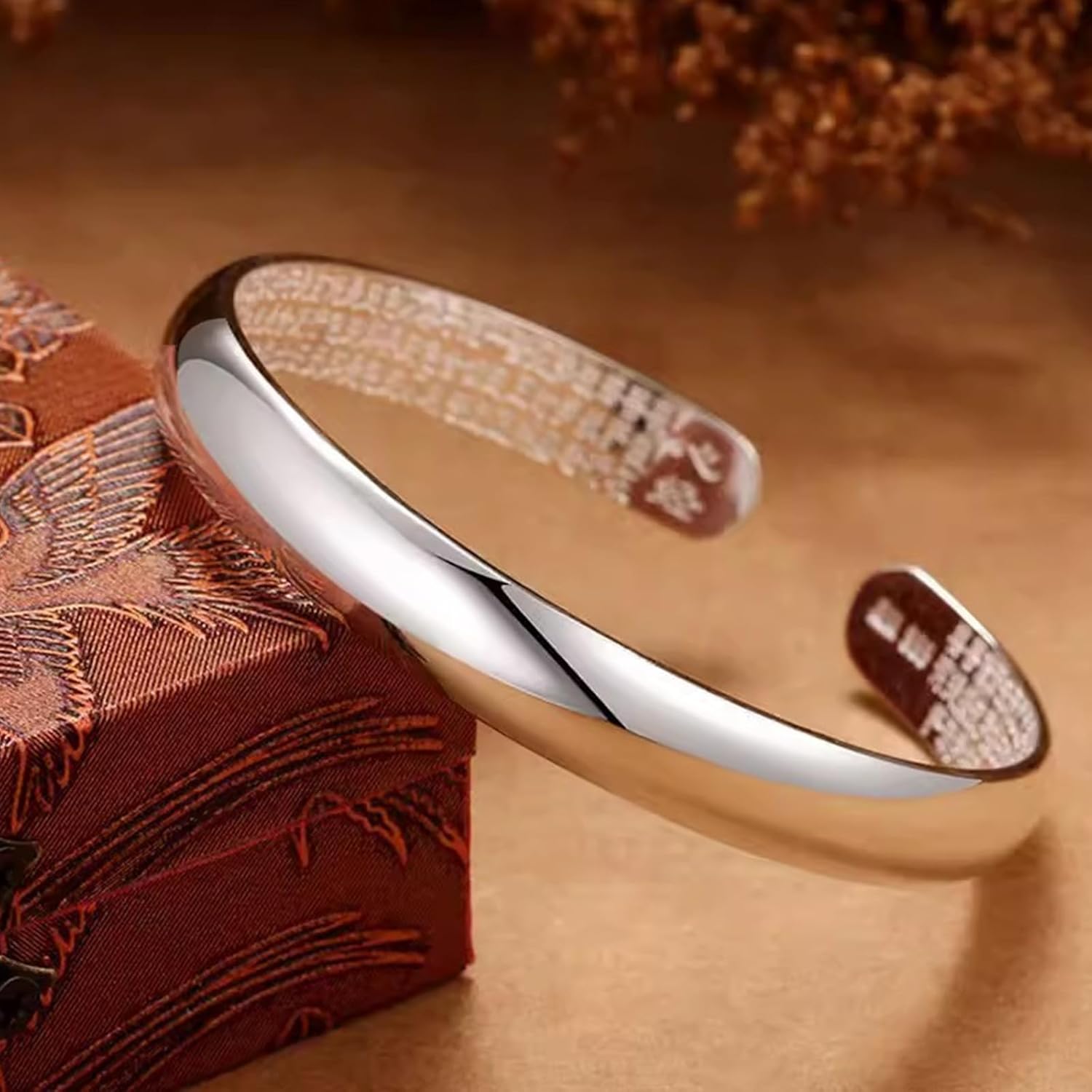 Simple Heart Sutra Lucky Bracelet, 999 Sterling Silver Tibetan Buddhist Mantra Feng Shui Bracelet for Wealth Luck Happiness, Adjustable Minimalist Style Amulet