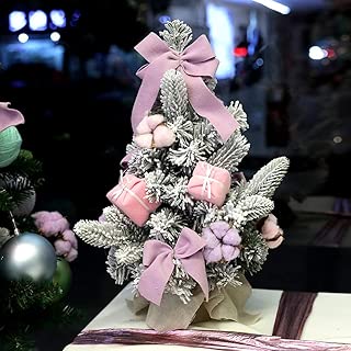 Zoilmxmen 30cm Artificial Mini Christmas Tree, Mini Tabletop Desktop Christmas Tree with Bows and Baubles Ornaments Decorations - coolthings.us