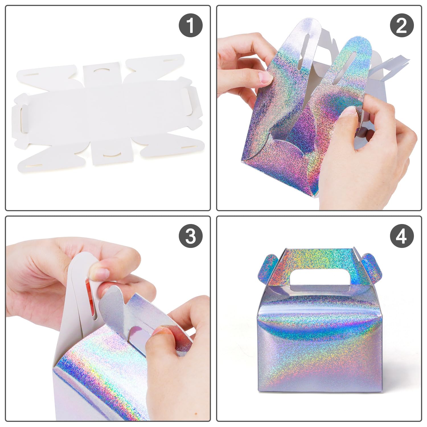 10/20/50 pièces boîtes de friandises décoratives 13x8.5x8 cm Coffrets Cadeaux Polyvalents pour fête d'anniversaire d'enfants, faveurs de Mariage, noël