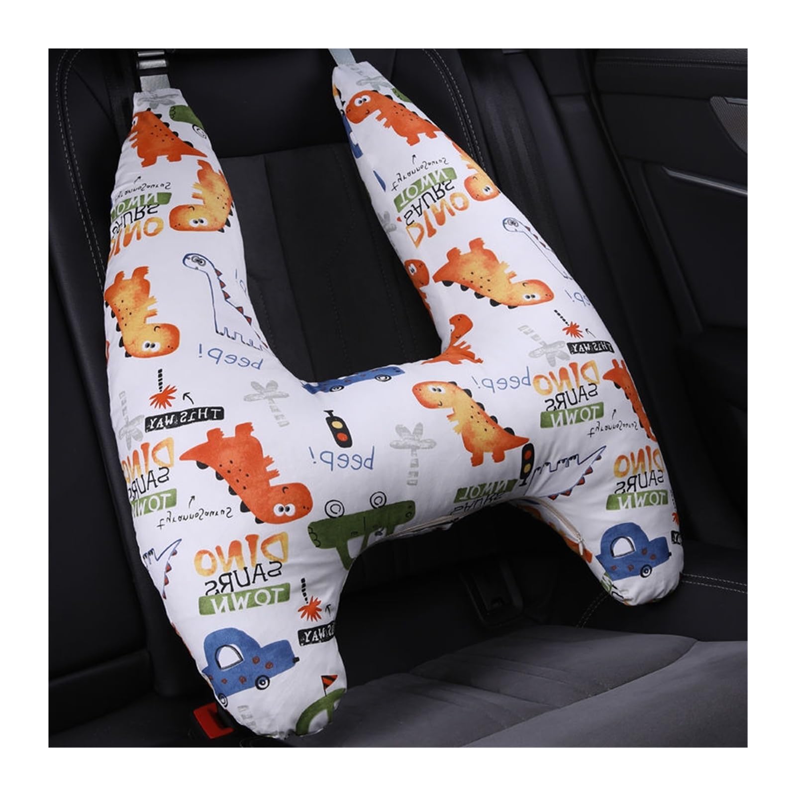SSIMOO Soporte for la cabeza del cuello del niño con patrón animal lindo, cojín de almohada de viaje for niños en forma de U compatible con el asiento del automóvil, almohada de seguridad for el cuell