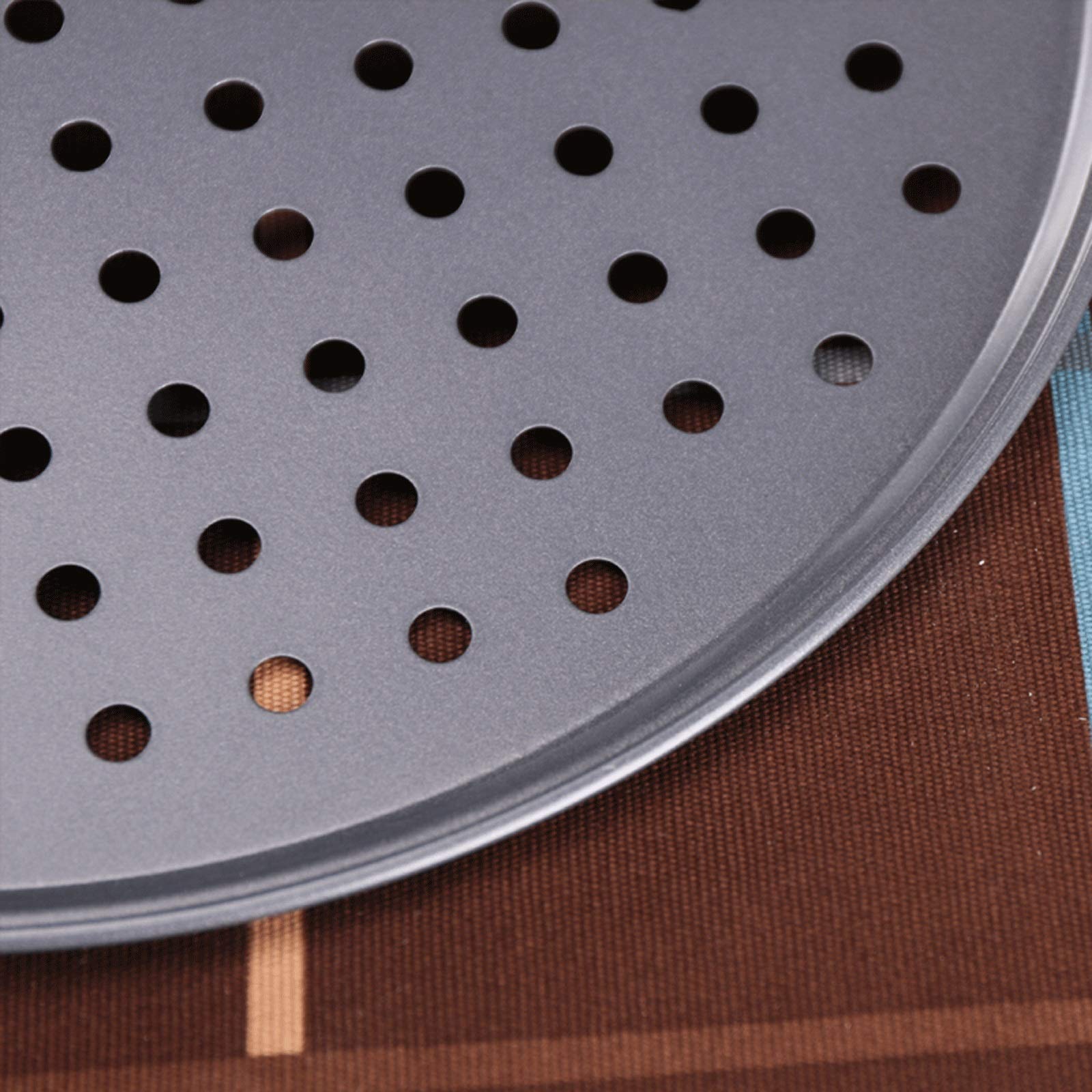 Teglia Per Pizza Rotonda Forata 30,5 Cm - Antiaderente In Acciaio Al Carbonio - Per Crosta Croccante, Adatta A Microonde E Forno - 3