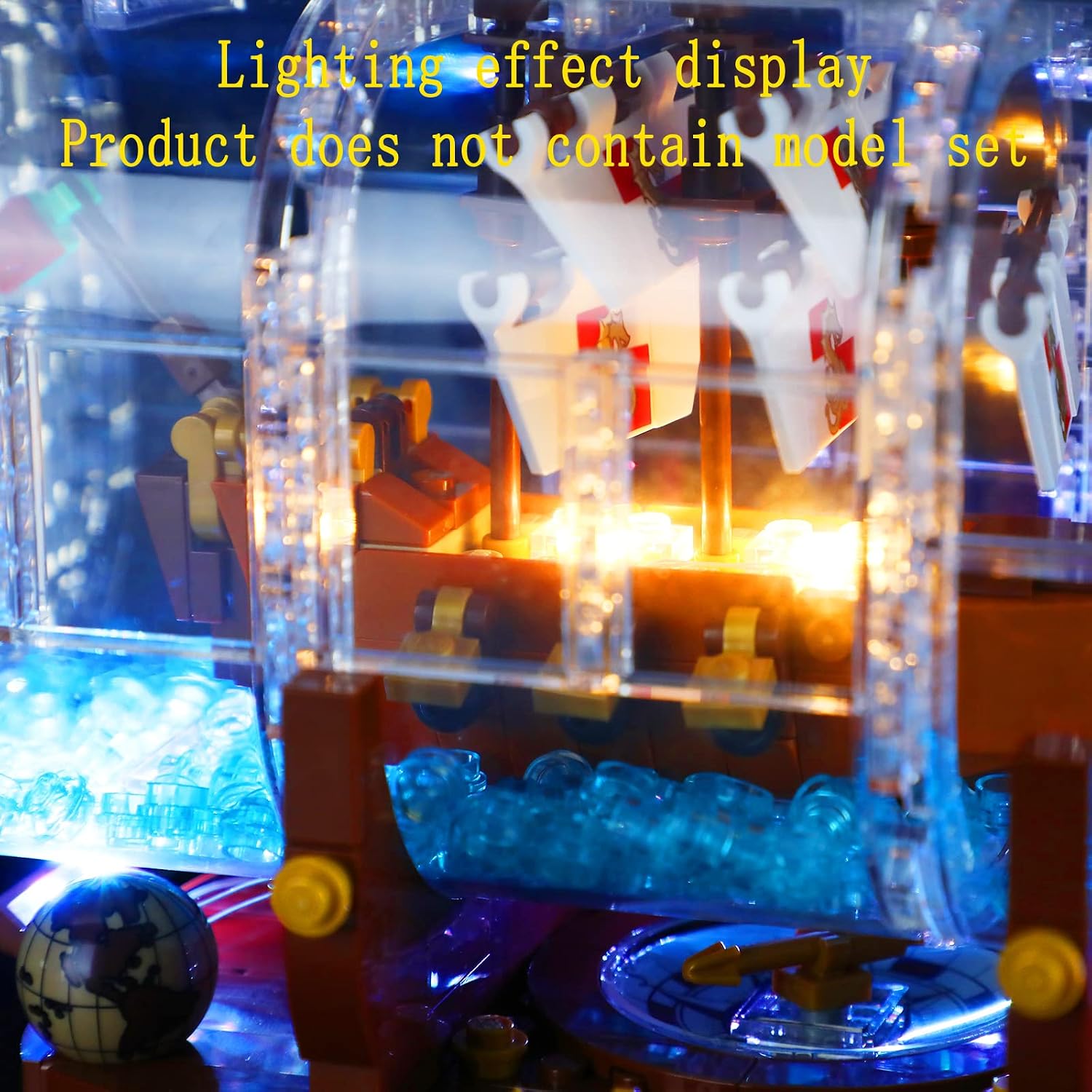 GEAMENT LED Light Kit (Remote Control) Compatible with Lego Ship in a Bottle - Lighting Set for Ideas 21313 (Model Set Not Included)