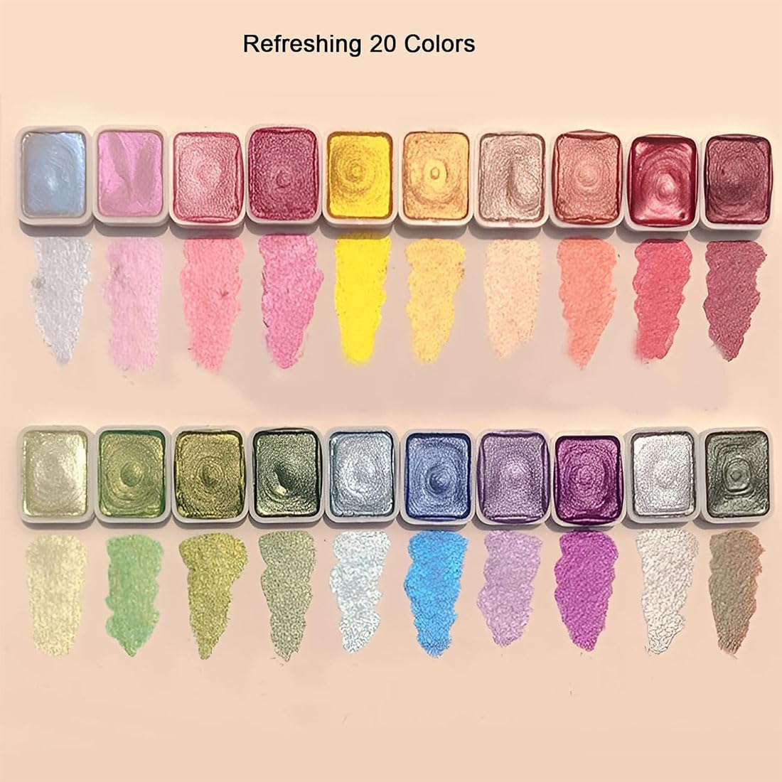 Color Shifting Watercolor Paint, [High Saturation Color] shifting Watercolor Paint Set, 20 Colors Watercolor Painting Set with Water Color Pallet and Brushes, Ideal for Adults, Kids (Large*2)