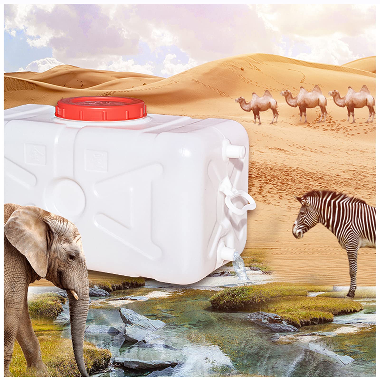 Tanica per acqua 15L/25L/30L/45L/75L/110L/155L Coperchio Cisterna Orizzontale Ispessita Campeggio All'aperto Per Alimenti In Plastica Serbatoio Esterno Fermentatore Contenitore Per Acqua(Size:25L)