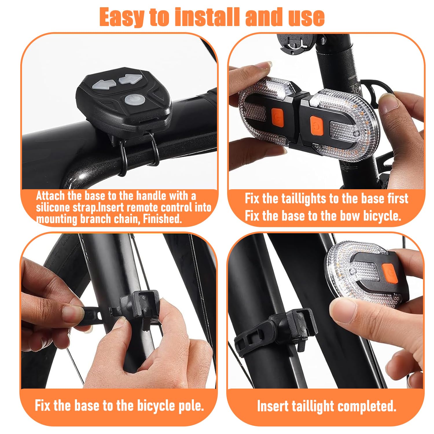 Feu Arrière de Vélo USB Rechargeable avec Clignotant, Éclairage Arrière pour Vélo, Trotinette Électrique