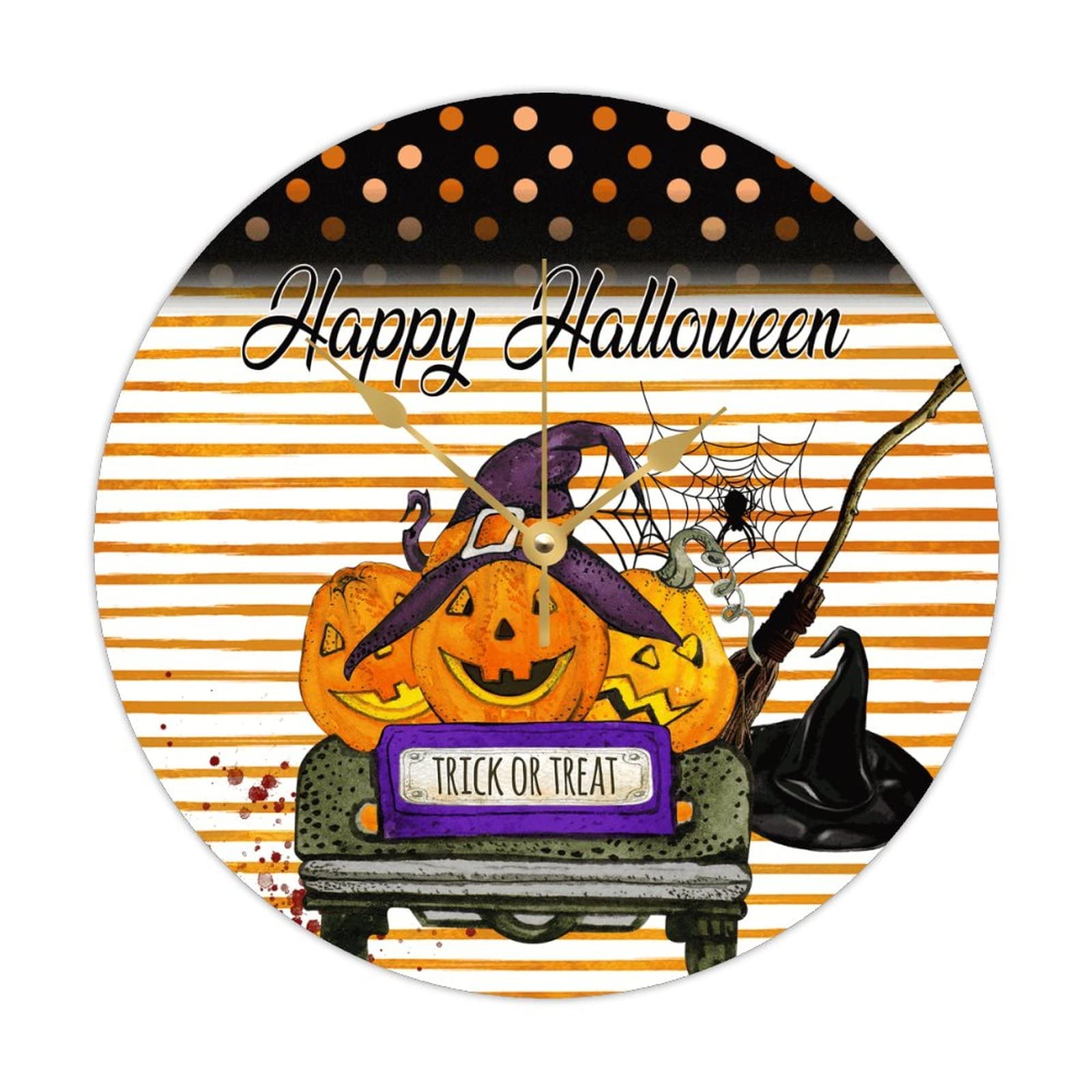 Horloge bois silencieuse Halloween - Fini le tic-tac dans votre chambre
