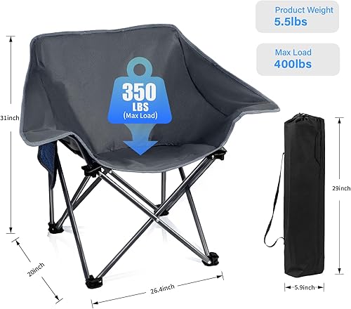Miniatura 2 de Silla de camping portátil compacta plegable al aire libre sillas deportivas para adultos, campamento resistente, eventos deportivos, parque césped,