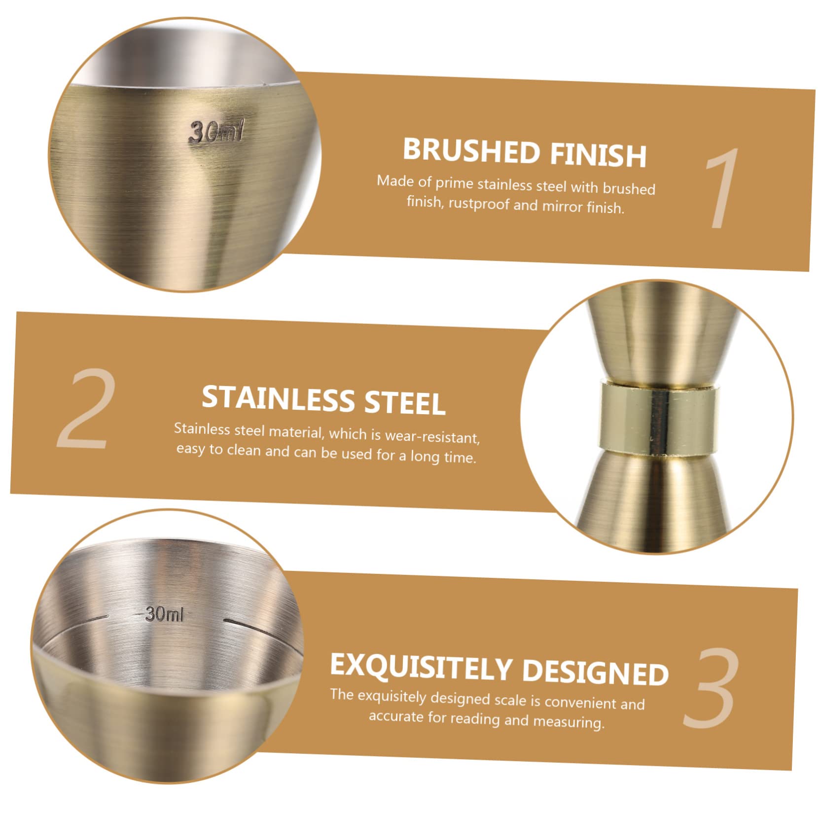 MAGICLULU 2pièces Tasse à Mesurer Acier Inoxydable pour Cocktails Jigger Bar Multifonctionnel Accessoire De Mixologie Et Réutilisable