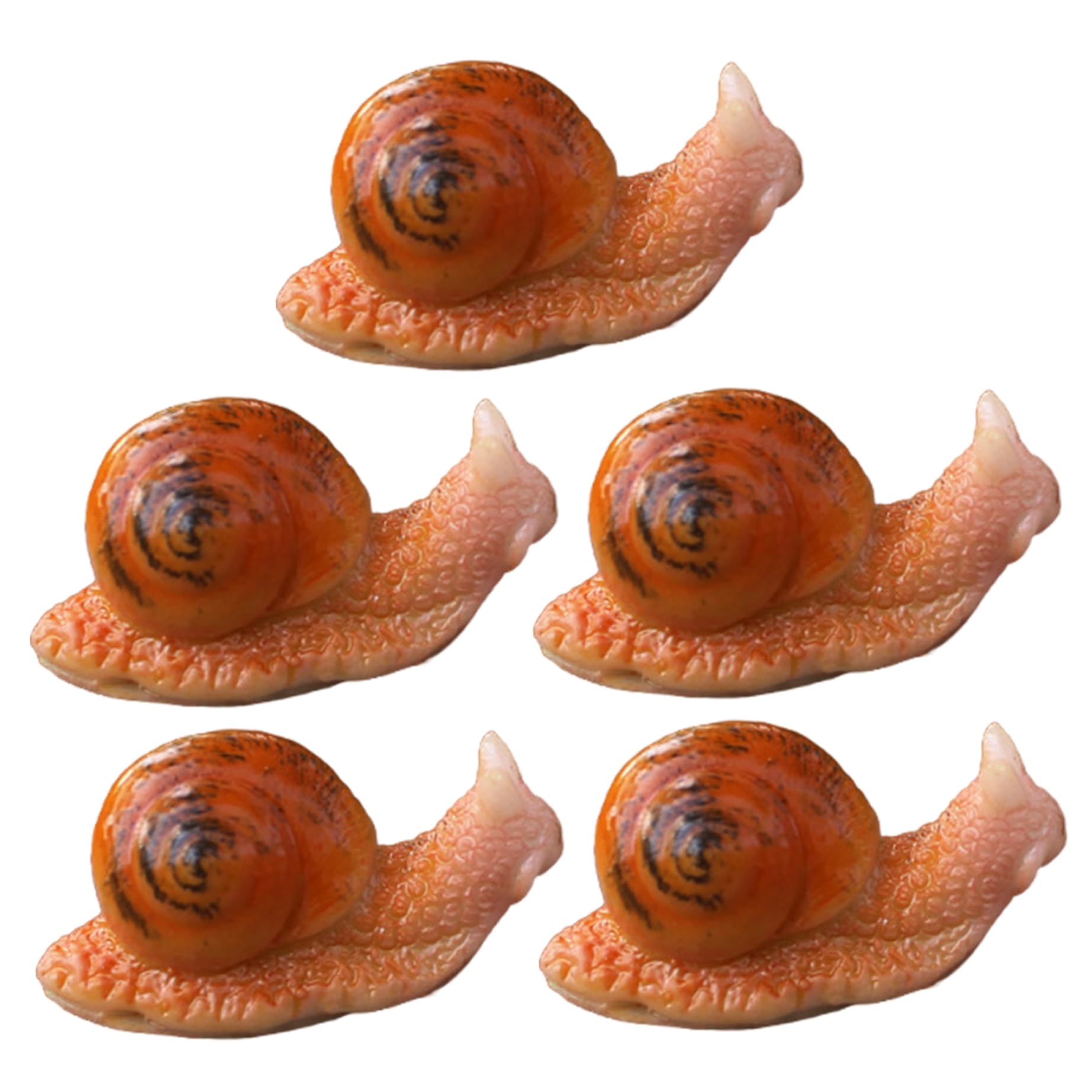 Faroby 5Pcs Snail Figurine, Miniature Resin Snail Statue, Realistic Vivid Animal Statue For Miniature Micro Landscape Decor Diy Bonsai Crafts Ornaments, Decor