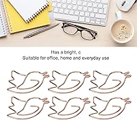 Vista 5 de 100 clips de papel con forma de animal de oro rosa, bonitos clips de papel con forma de conejo, bonitos clips de marcado para suministros