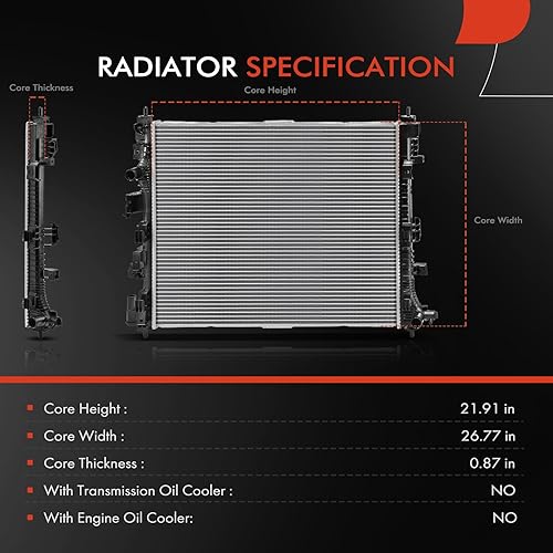 Miniatura 2 de A-Premium Conjunto de radiador de refrigerante del motor compatible con Chevrolet Equinox 2018-2022 y GMC Terrain 2018-2022, 1.5L 2.0L, repuesto #