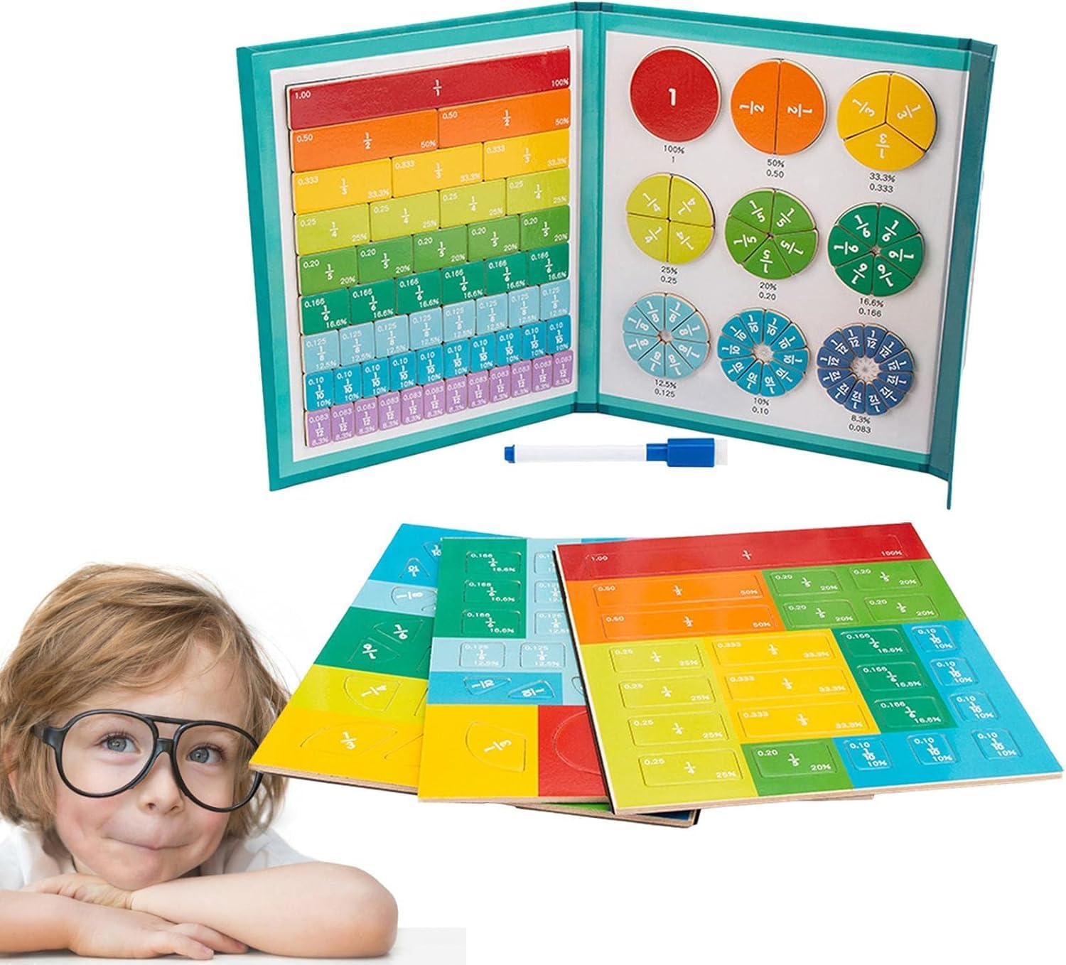 HomeEssentials Magnetic Fraction Learning Toys | Arithmetic Teaching Montessori Toys for Children | Wooden Fraction Book Set, Learning Disk, Magnetic Tiles & Circles Educational Games for Kids (B0CVV3K2W8) Amazon Price History, Amazon Price Tracker