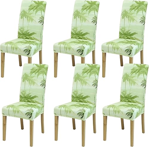 Miniatura 7 de Juego de 6 fundas de terciopelo para sillas de comedor, fundas elásticas para sillas de cocina, fundas suaves y lavables, fundas protectoras para