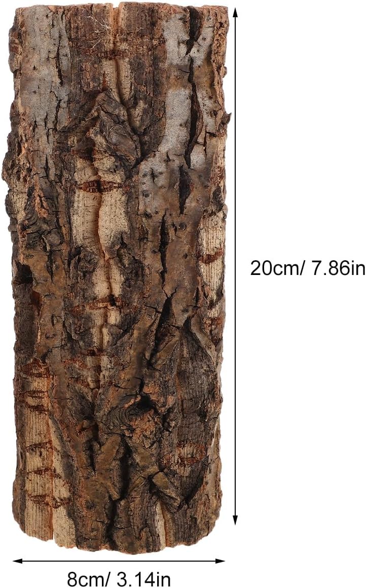 Veemoon Reptile Hide Cave,Cork Bark Hollow Tree Trunk Gecko Tank Climbing Accessories Terrarium Decor for Gecko Lizard Turtle Snakes Crabs - 7. 86 X 3. 14 Inch