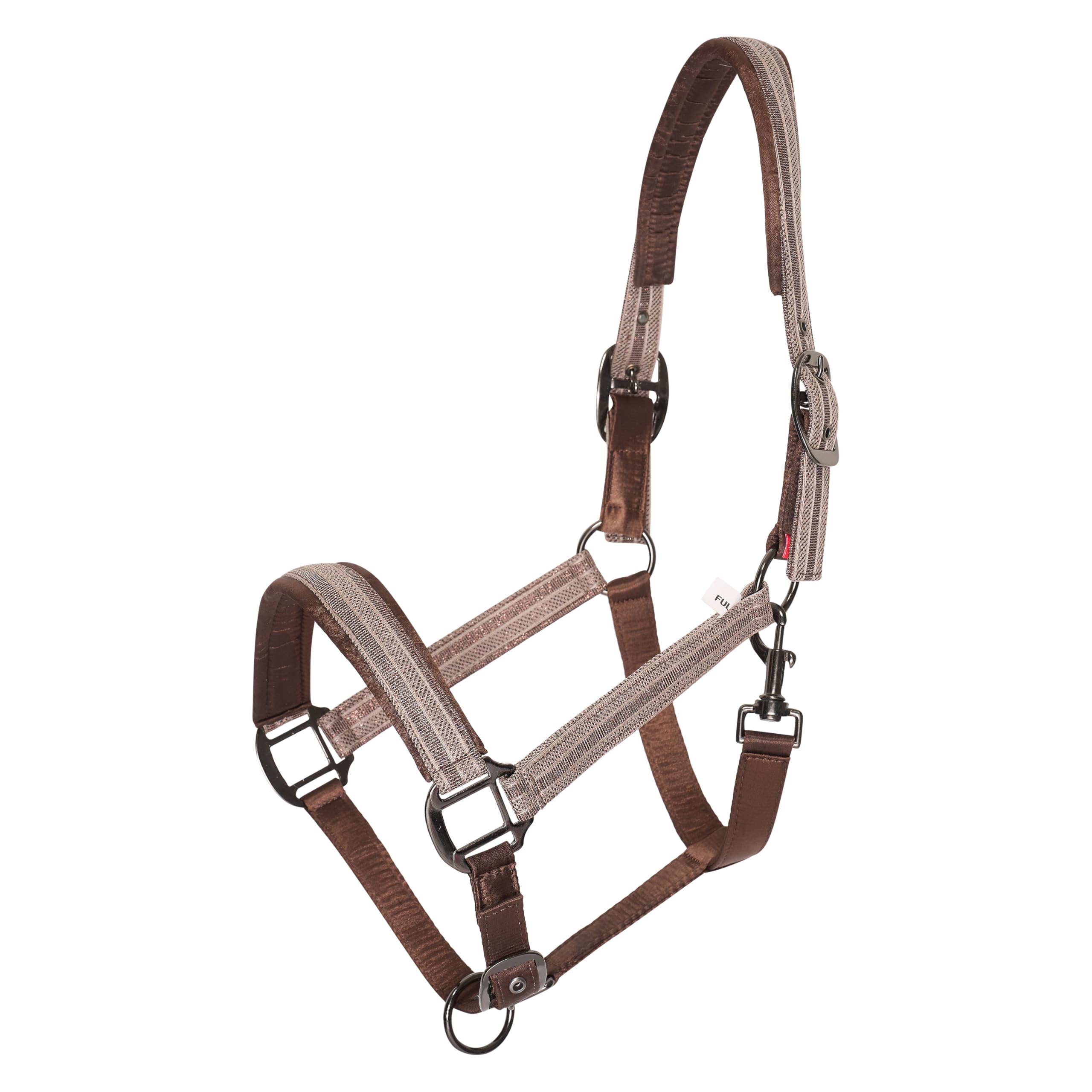 Imperial Riding Headcollar IRH-Sparkle - Glittery Lurex Trim, Satin on Nose & Neck, Adjustable Nylon Halter with Premium Metal Fittings for Glamorous Horses, Bronze, Pony