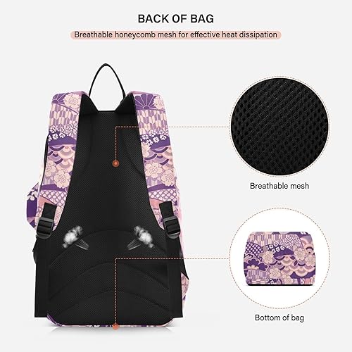 Miniatura 4 de Bolsa de tenis para mujeres y hombres, ligera, color morado, zéfiro japonés, flor de cerezo, deportes, tenis, bádminton, para adolescentes, niños,