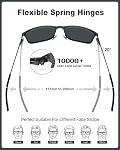 CARFIA Lunettes de soleil polarisé en métal pour hommes UV400 Protection, les ombres fraîches avec les charnières de printemps & Modèle de grille CA5223