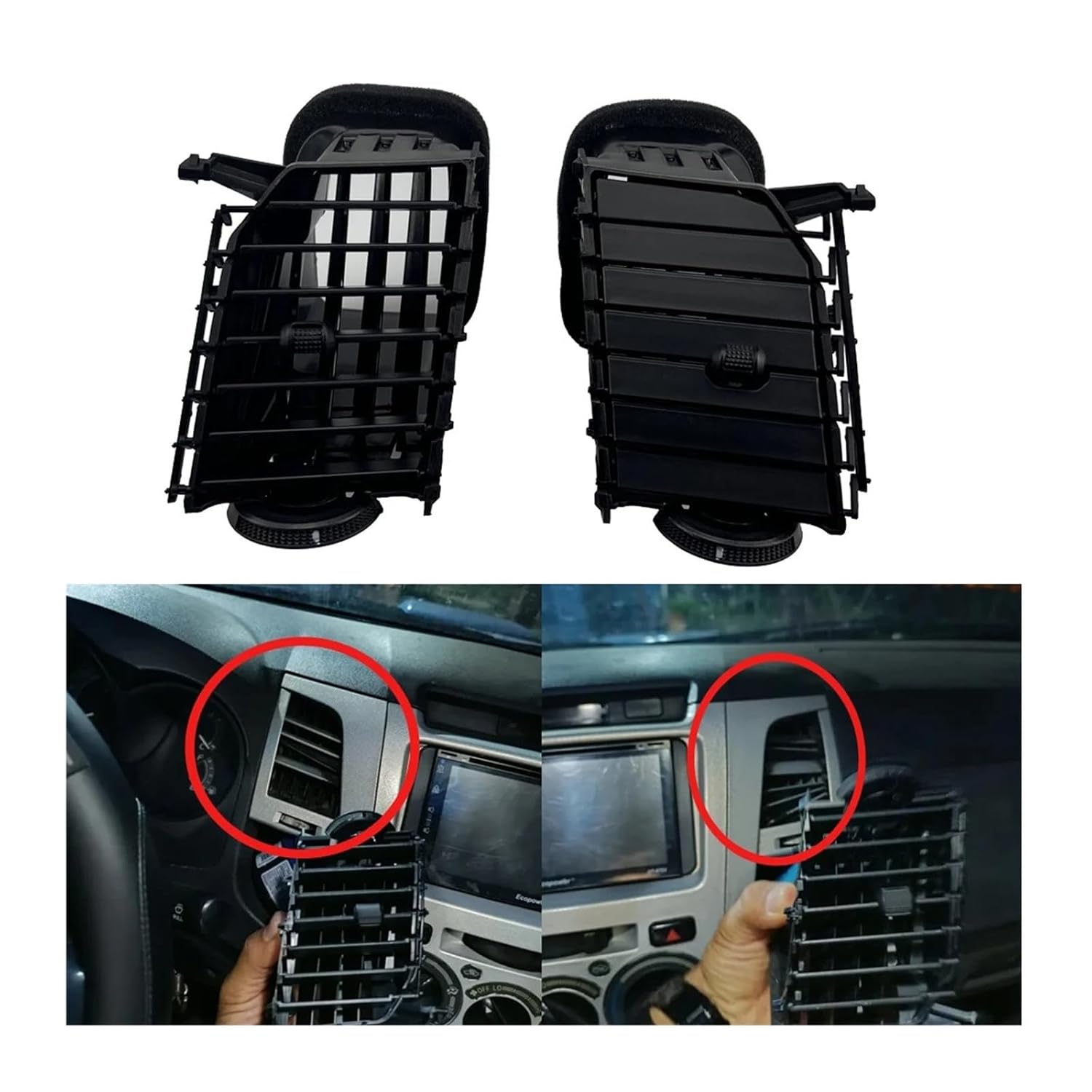 Automotive Air Conditioning Vents A/C Air Vent Outlet Panel Air Conditioning Outlet Fit for Toyota HILUX 2005-2014 Nice-Looking(Left-Right Pair)