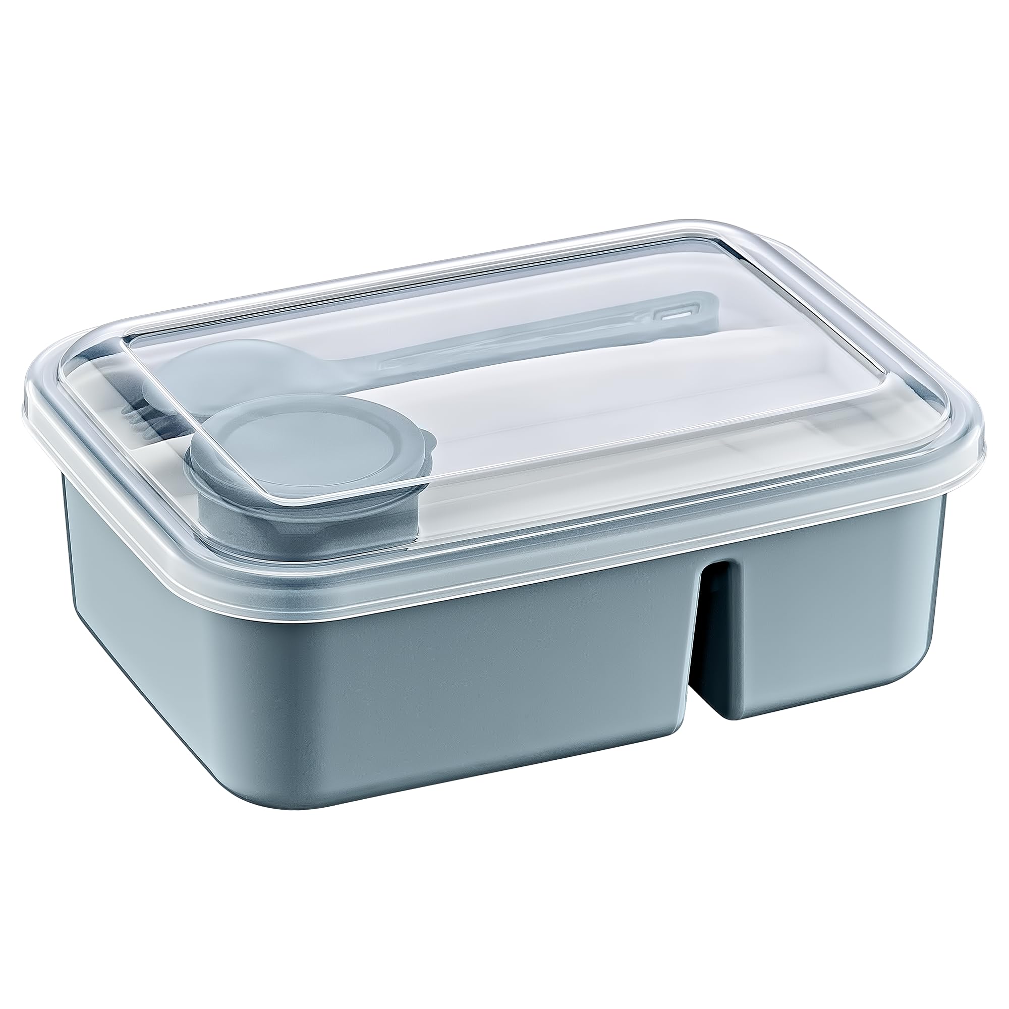 Hobby Life Lunch To Go 3 Bölmeli Beslenme Kabı – Sosluklu, Sızdırmaz Kapak, BPA İçermez, 920 ml + 40 ml (Gri)