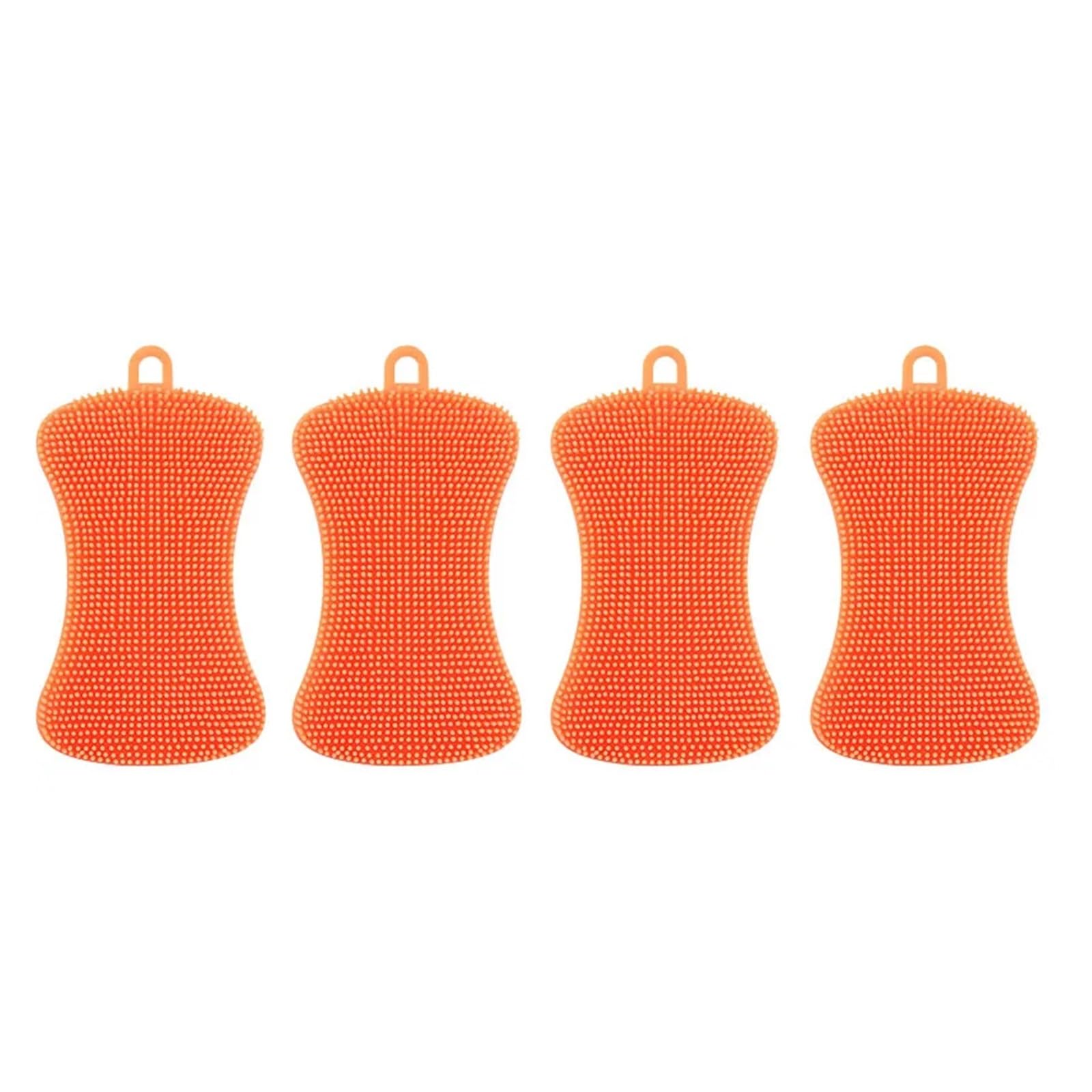 Genérico Esponja de Silicona for Cocina, Estropajo for Lavar Platos, Utensilios Limpieza for el hogar, Accesorios Cepillo for, 2/4 Uds(4PCS Orange)